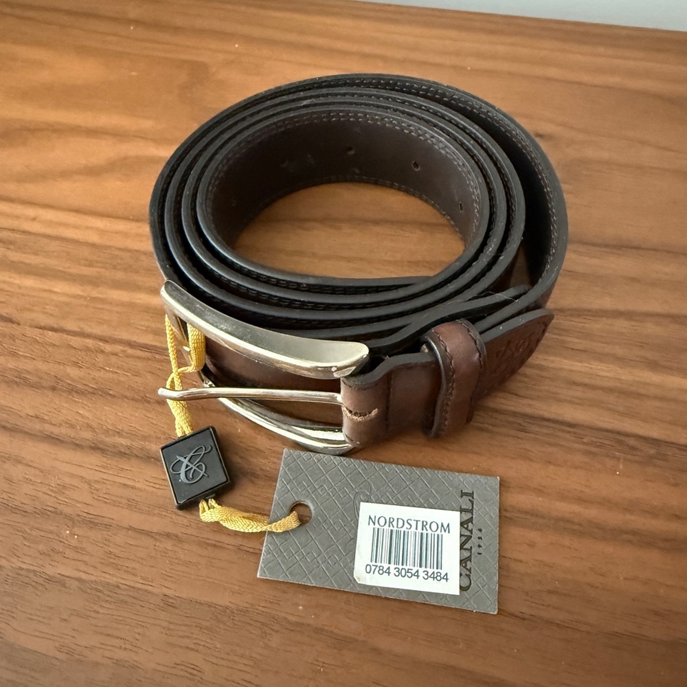 Canali Brown Leather Belt with Timeless Elegance